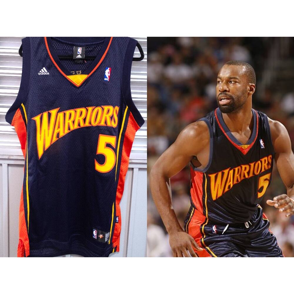 Baron DAVIS #5 Golden State Warriors 2000s ADIDAS Swingman jersey M navy NBA vtg